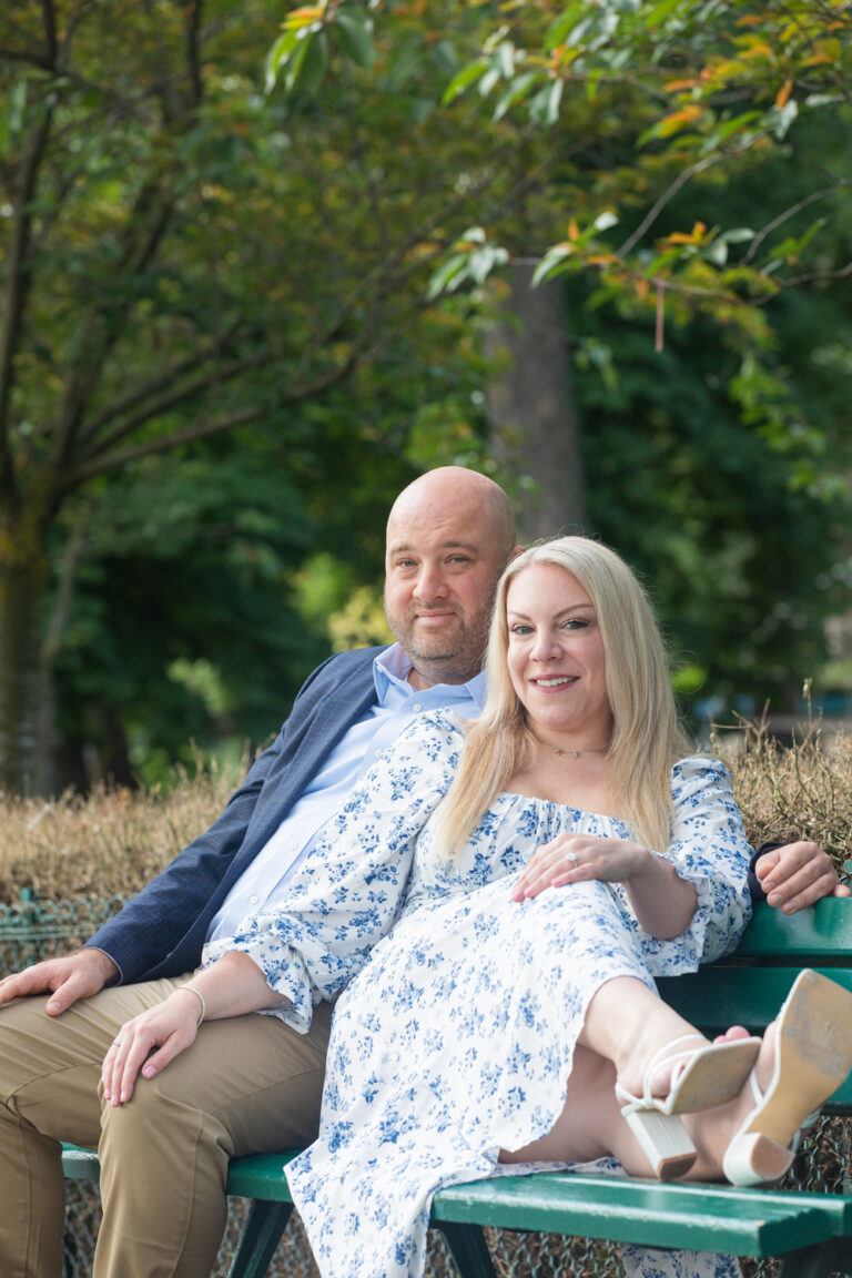 Katie and Dan posing in the Trocadero gardens